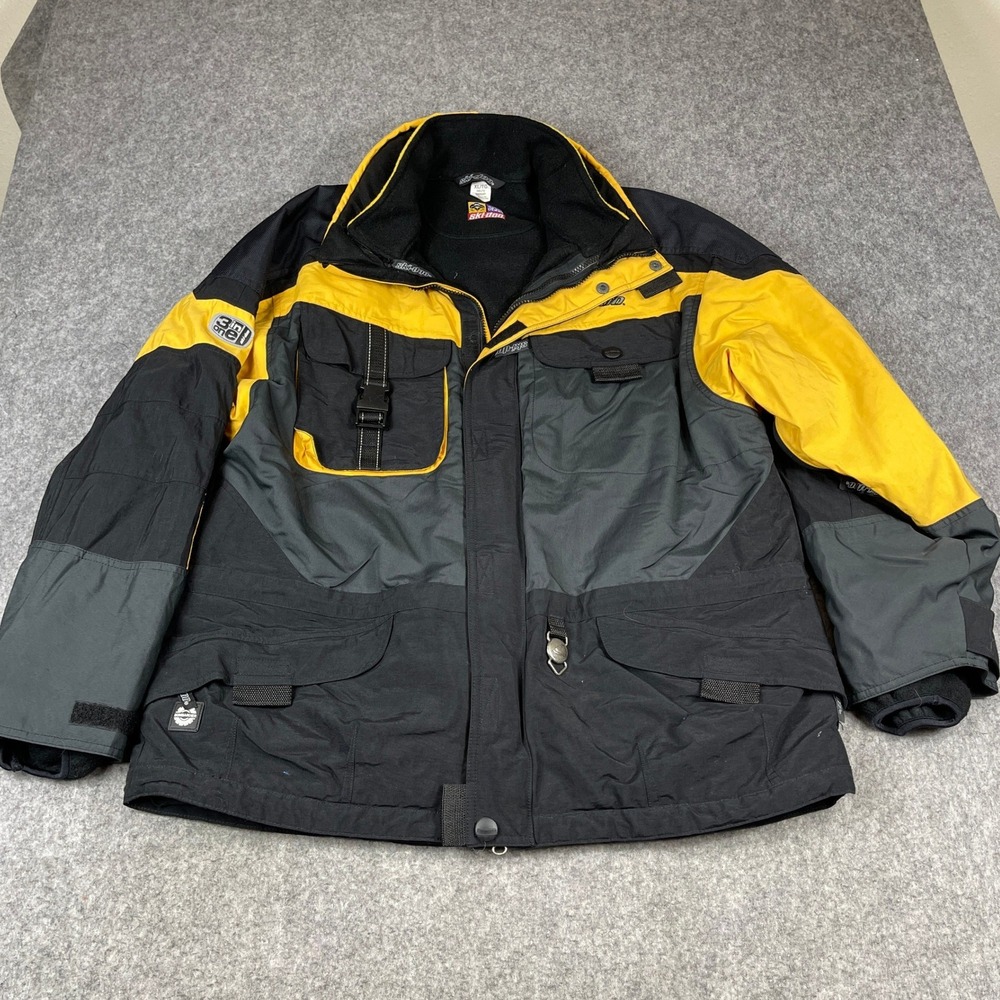 Ski-Doo Sno Gear Everest 3-in-1 Snowmobile Parka Jacket Mens XL Black Yellow